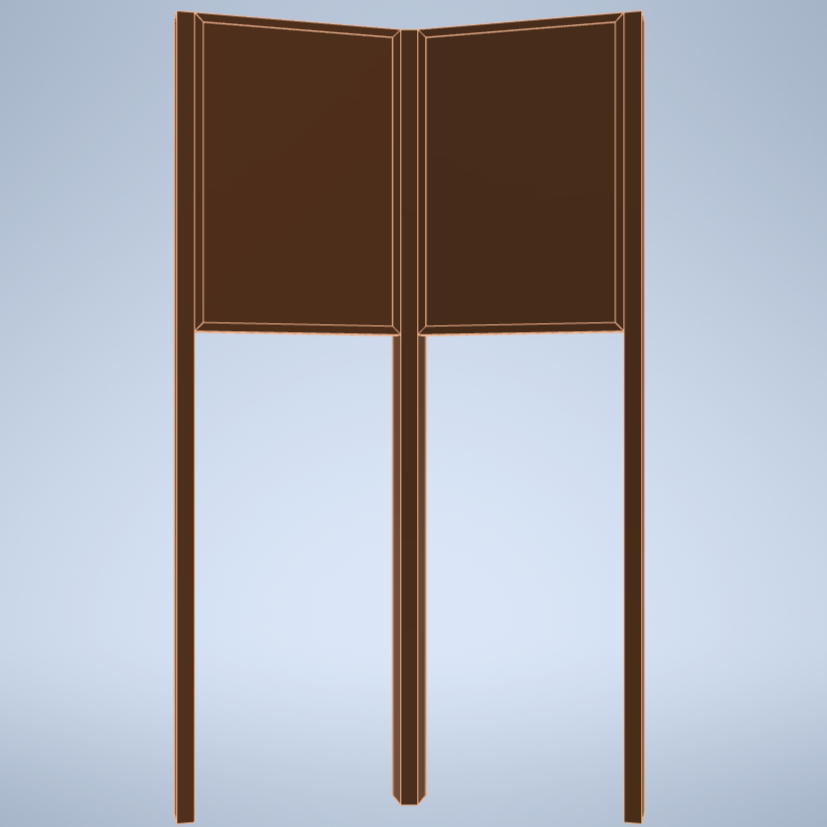 Double Upright Offset Wayside Exhibit Mount (Aluminum/Steel)