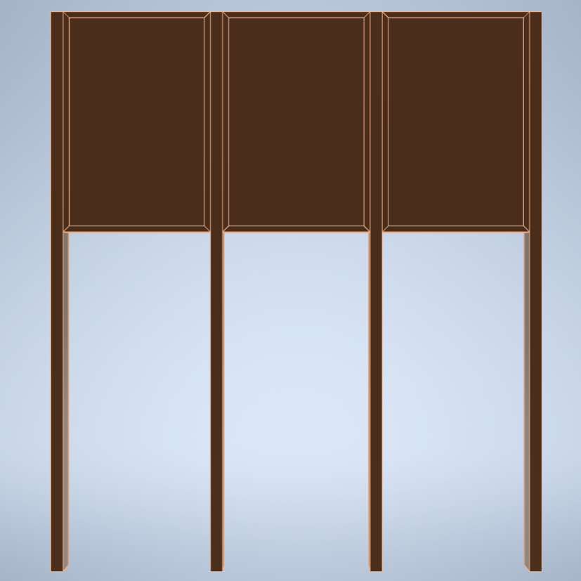 Triple Upright Wayside Exhibit Mount (Aluminum/Steel)
