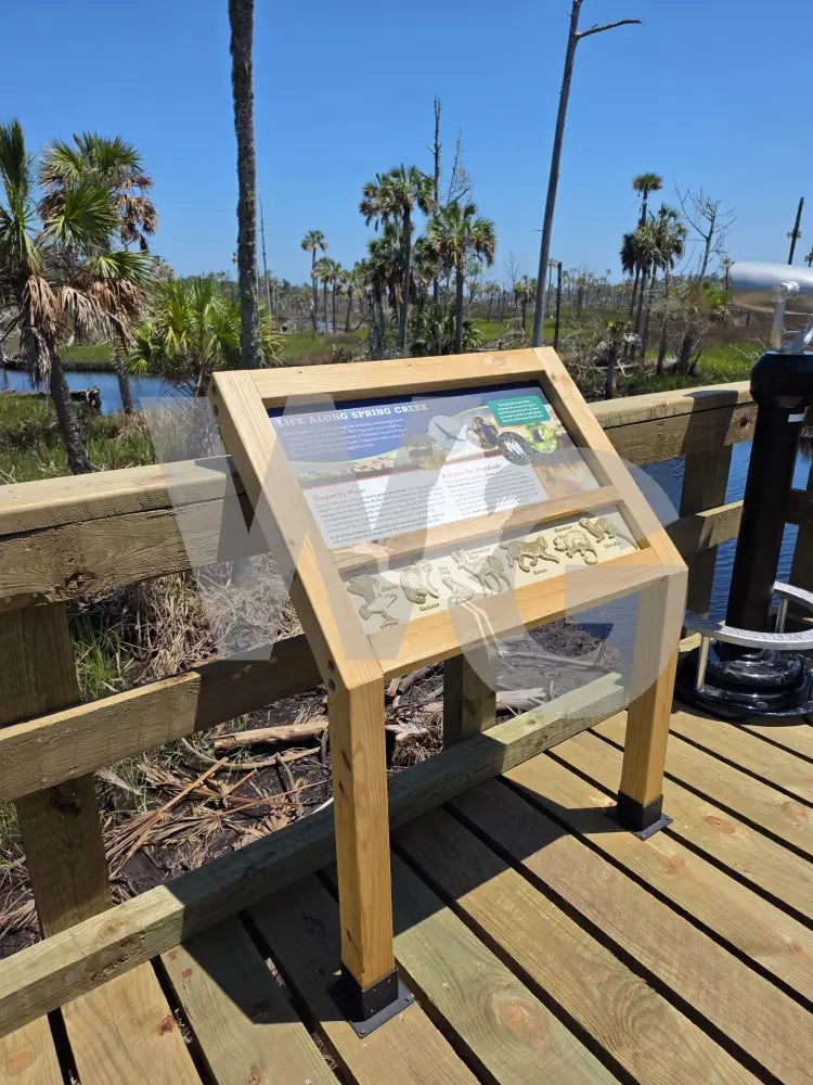 Cantilevered Wayside Exhibit Mount (Wood/Recycled Lumber)