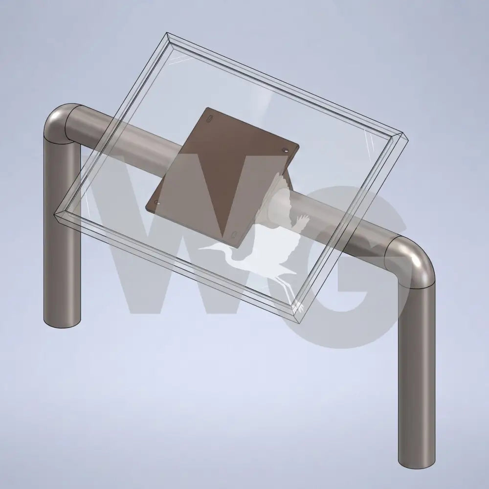 Framed Rail Wayside Exhibit Mount (Aluminum/Steel) - Any Size Smaller than 36’’ x 18’’ / Metal Railing