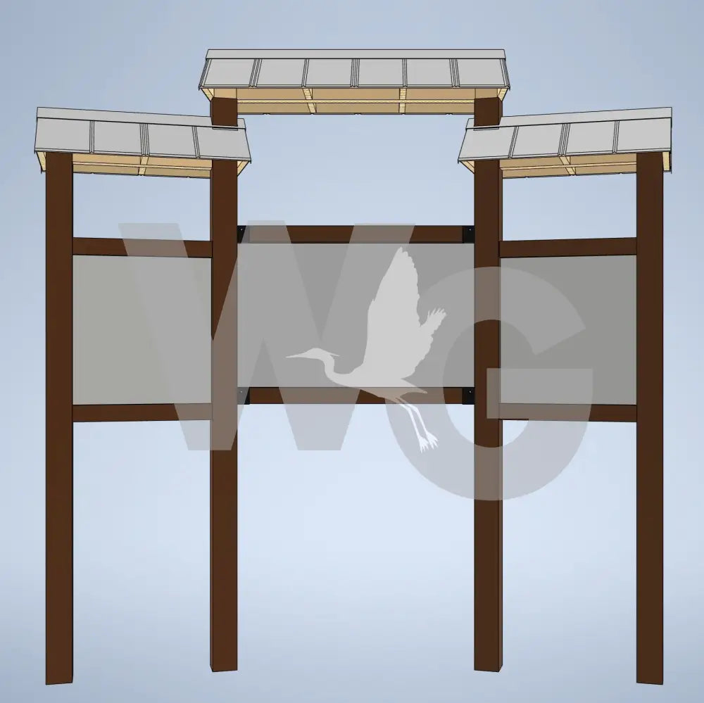 Trailhead Triple Offset Kiosk (Aluminum/Steel)