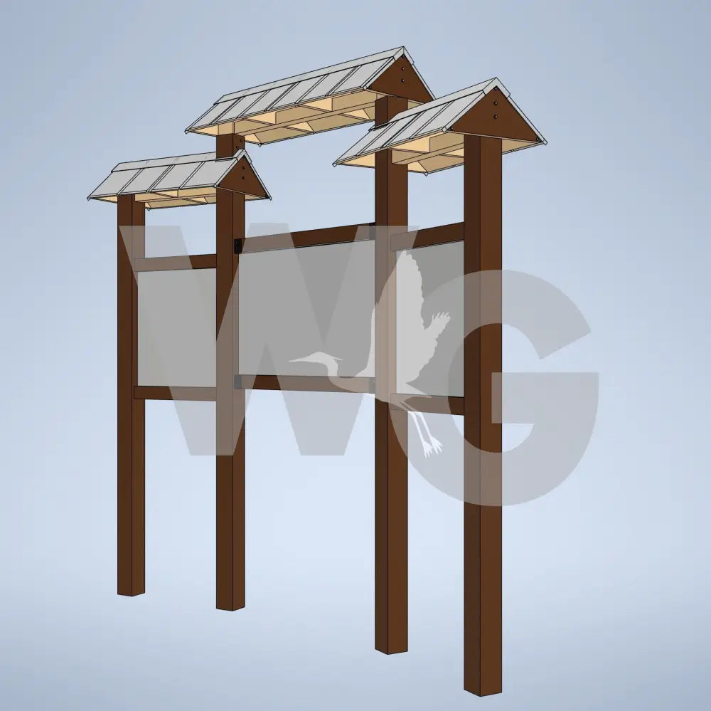 Trailhead Triple Offset Kiosk (Aluminum/Steel)