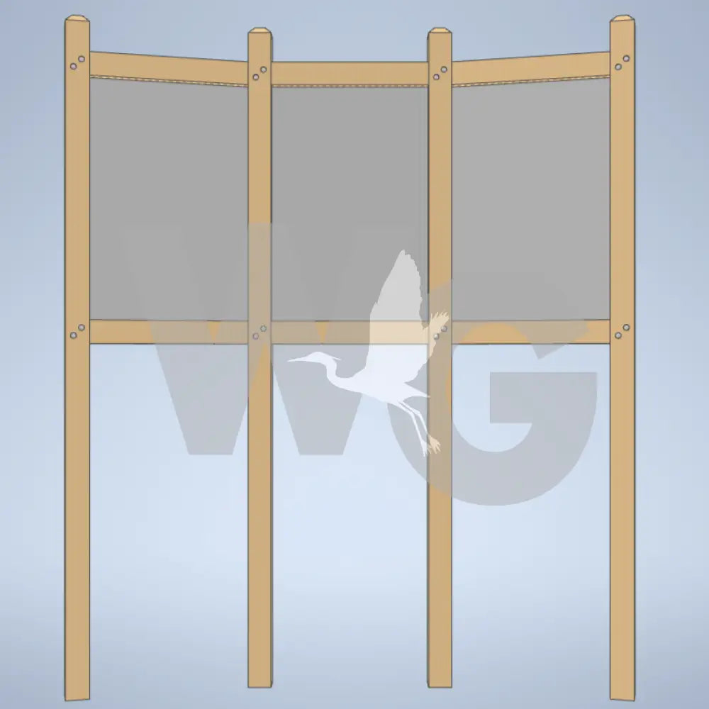 Triple Upright Offset Wayside Exhibit Mount (Wood/Recycled Lumber)