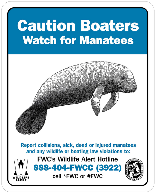 Caution Boaters Sign