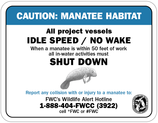 Caution: Manatee Habitat Sign