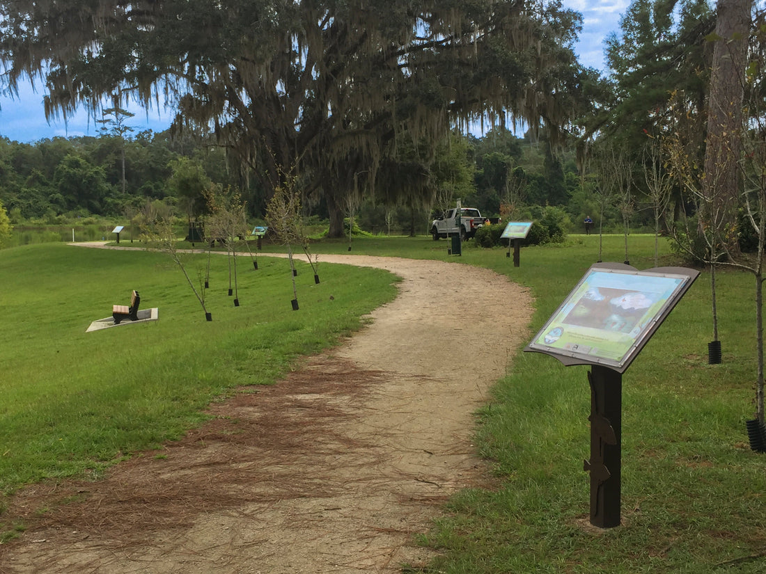 BookMarked Aluminum Wayside Mounts for the "Wander and Wonder" Story Trail at Pedrick Pond Park