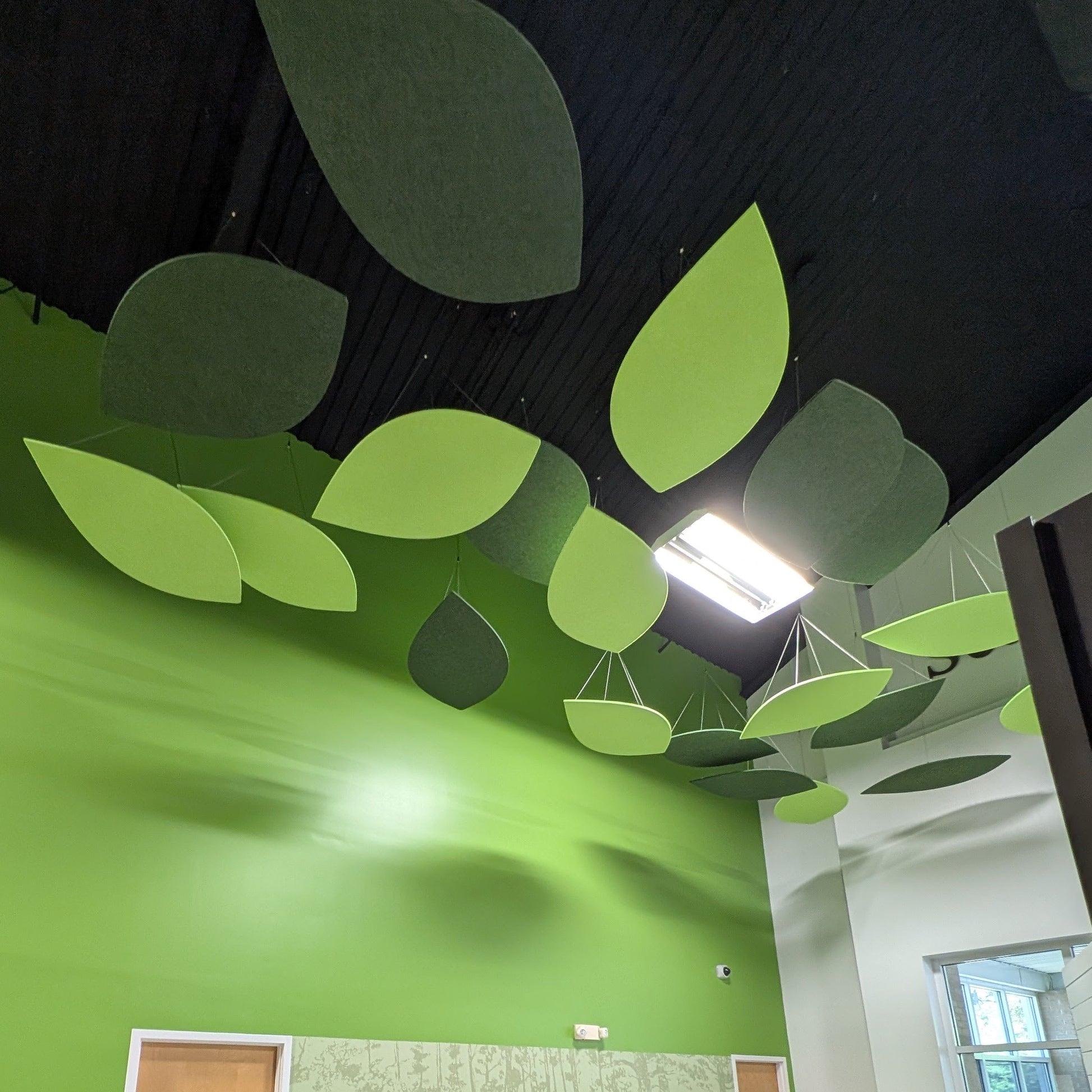 Green Leaf Shaped Sound Panels