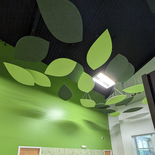 Green Leaf Shaped Sound Panels