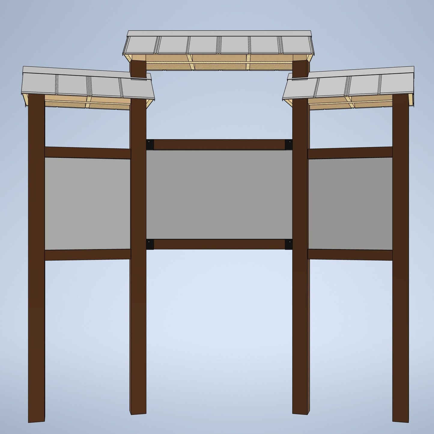 Trailhead Triple Offset Kiosk (Aluminum/Steel)