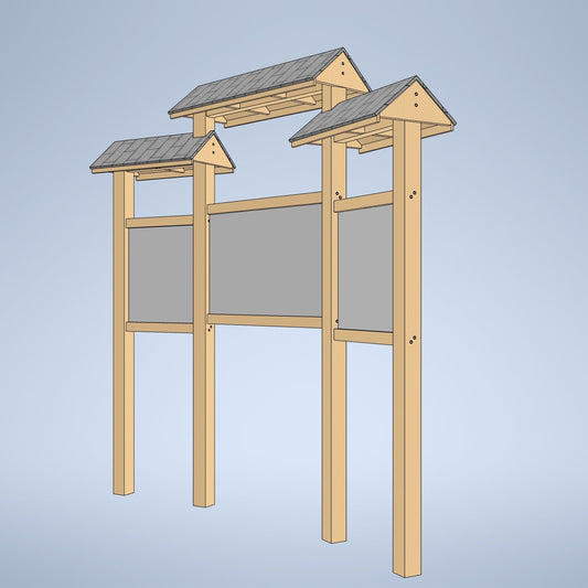 Trailhead Triple Offset Kiosk (Wood)