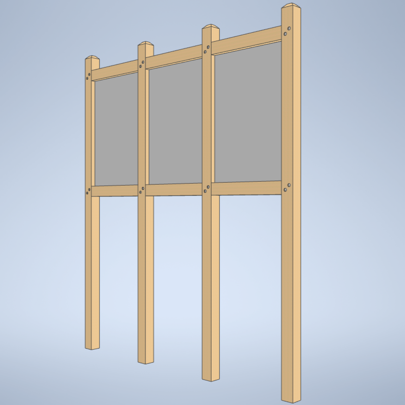 Triple Upright Mounts (Wood)