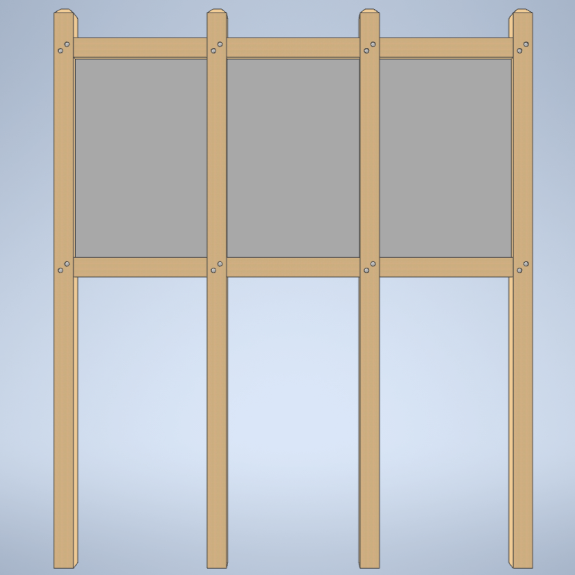 Triple Upright Mounts (Wood)