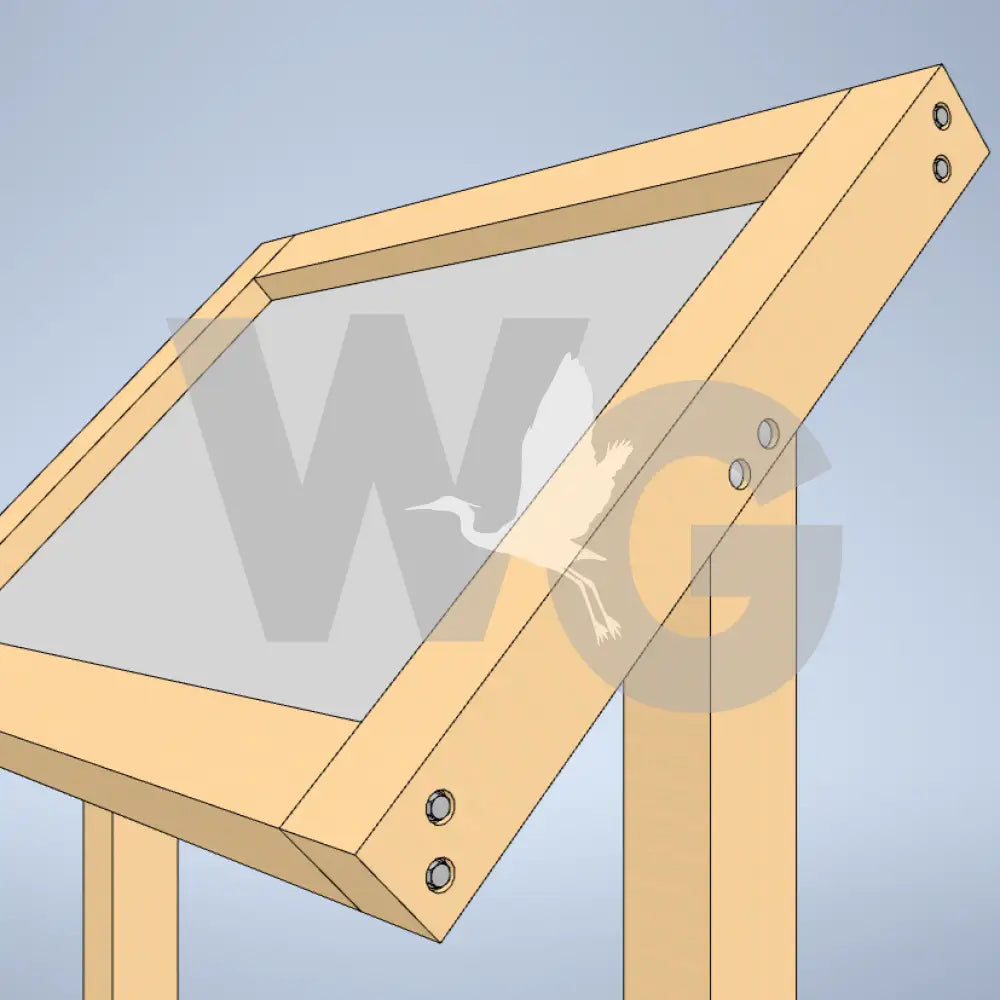 Angled Wayside Exhibit Mount (Wood/Recycled Lumber) 3’ x 2’ Horizontal