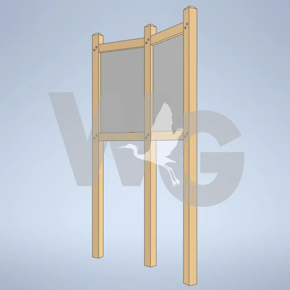 Double Upright Offset Wayside Exhibit Mount (Wood/Recycled Lumber)