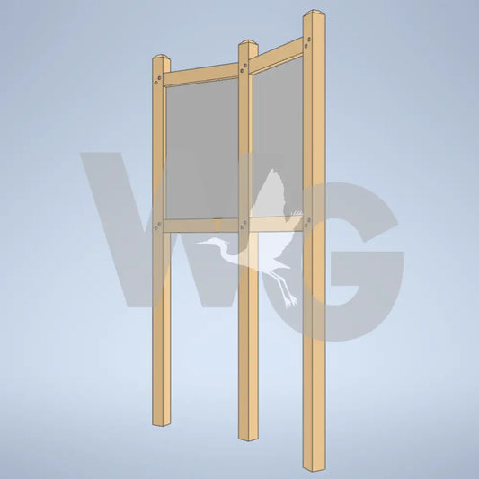 Double Upright Offset Wayside Exhibit Mount (Wood/Recycled Lumber)