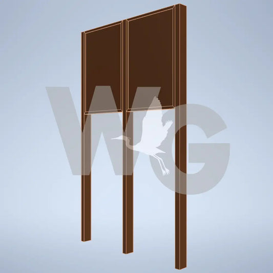 Double Upright Wayside Exhibit Mount (Aluminum/Steel)