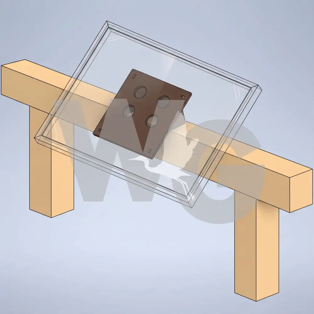 Framed Rail Wayside Exhibit Mount (Aluminum/Steel) - Any Size Smaller than 36’’ x 18’’ / Wood Railing