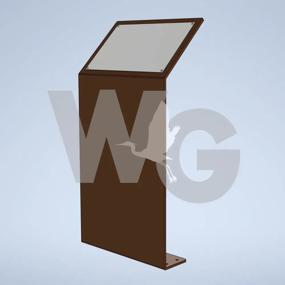 Frameless Angled Wayside Exhibit Mount (Aluminum/Steel/Weathering Steel)