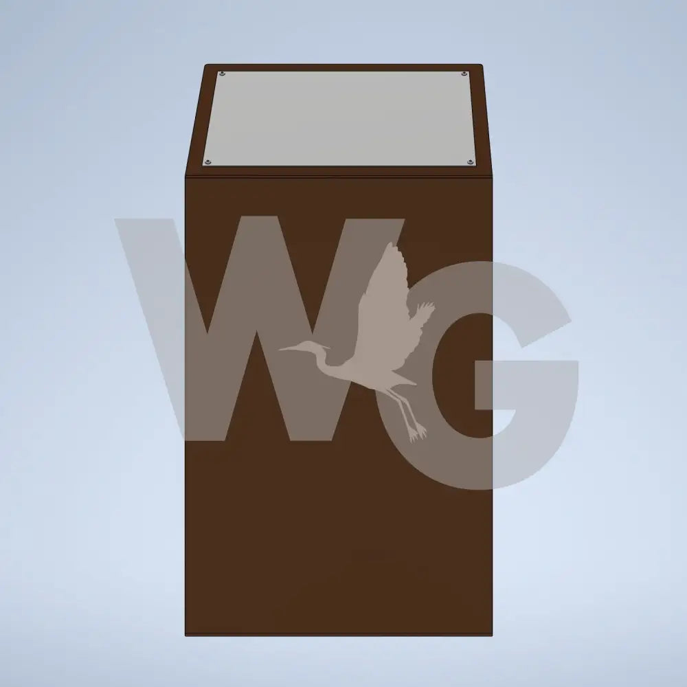 Frameless Angled Wayside Exhibit Mount (Aluminum/Steel/Weathering Steel)