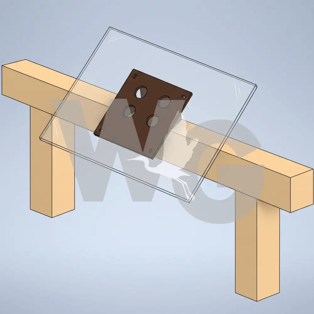 Frameless Rail Wayside Exhibit Mount (Aluminum/Steel) - Any Size Smaller than 36’’ x 18’’ / Wood Railing