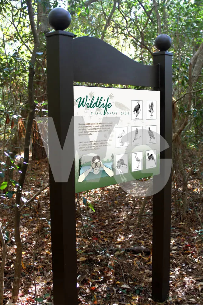 Frameless Upright Wayside Exhibit Mount (Aluminum/Steel)