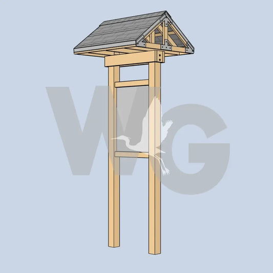 Outdoor Wood Kiosk with Gable Roof and Brackets