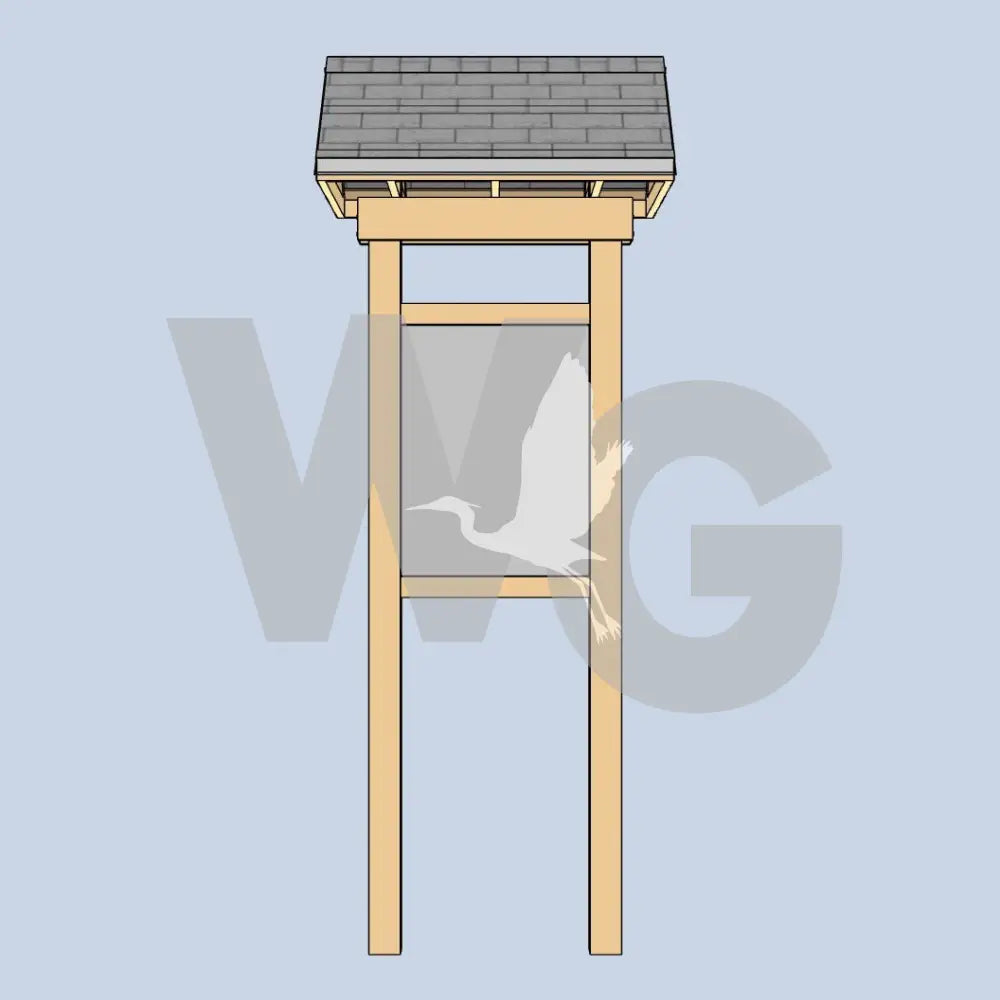 Outdoor Wood Kiosk with Gable Roof