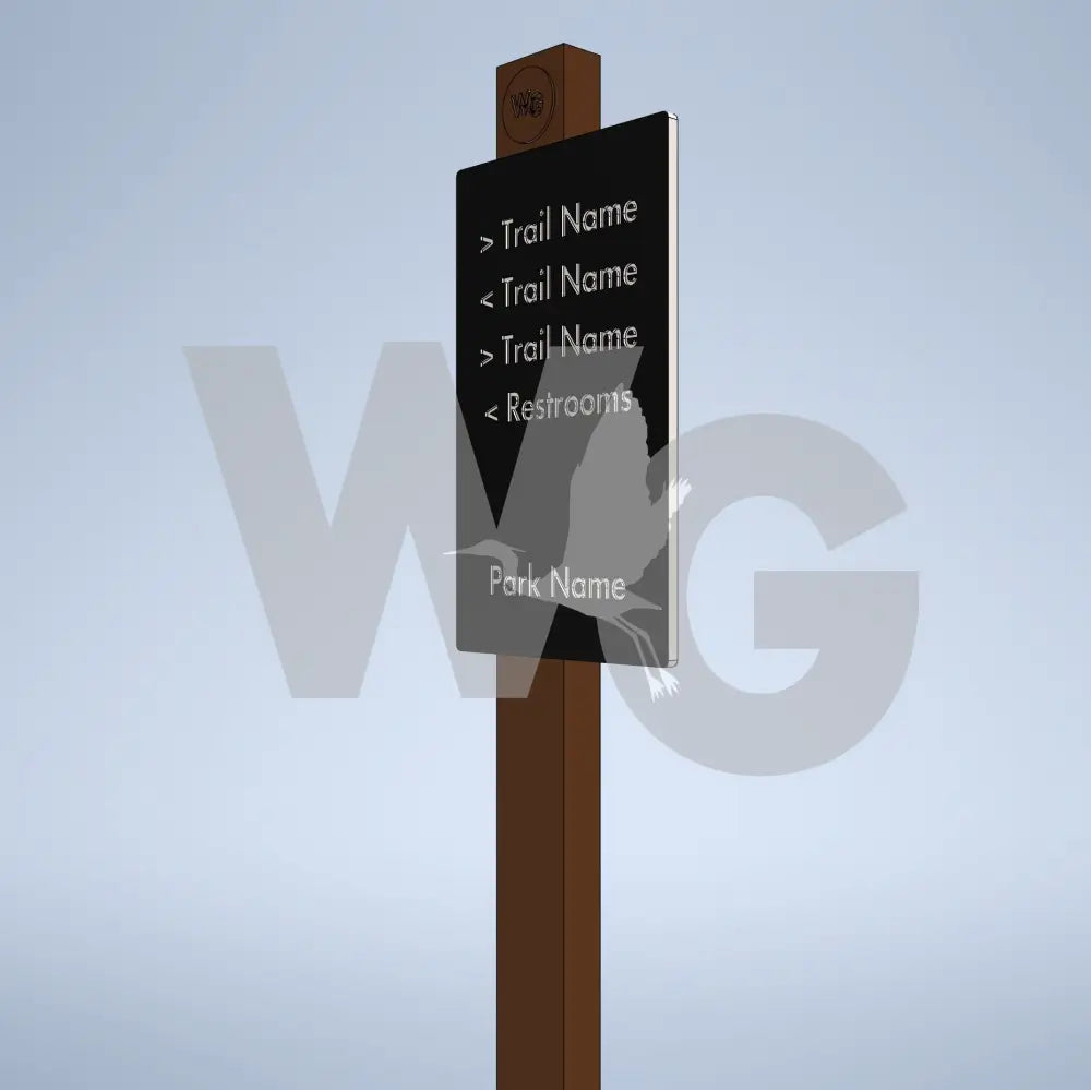 Trail Directional/Golf Wayside Exhibit Mount (Aluminum/Steel)