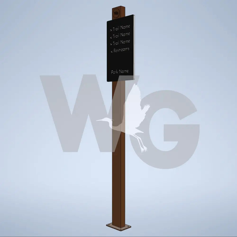 Trail Directional/Golf Wayside Exhibit Mount (Aluminum/Steel)