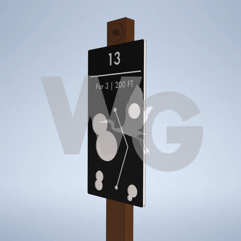 Trail Directional/Golf Wayside Exhibit Mount (Aluminum/Steel) - Yes / Trail Golf