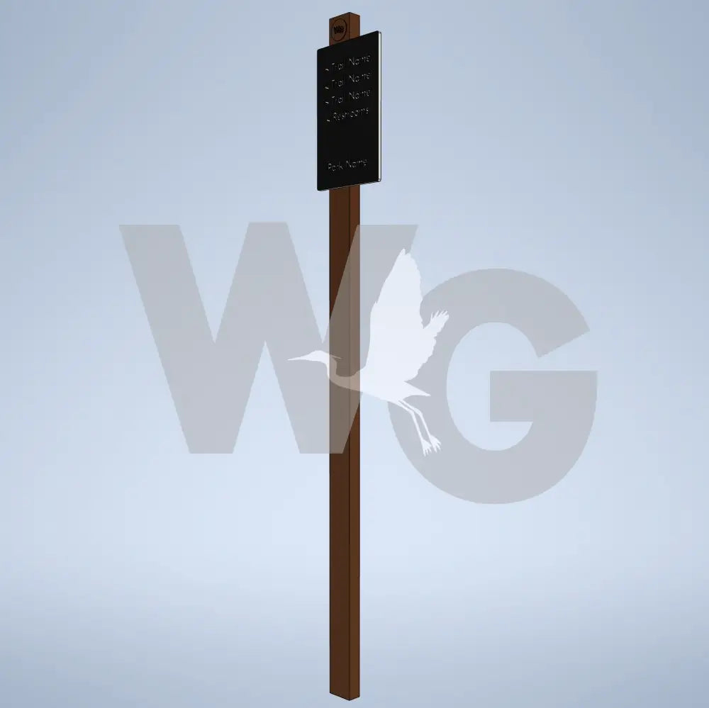 Trail Directional/Golf Wayside Exhibit Mount (Aluminum/Steel) - Yes / Trail Directional
