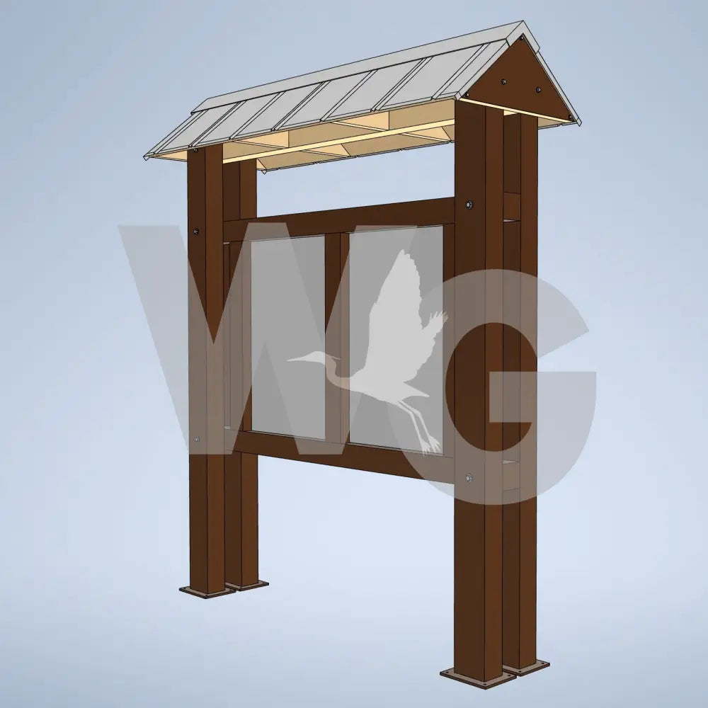 Trailhead Kiosk 2 (Aluminum/Steel) with Base Plates