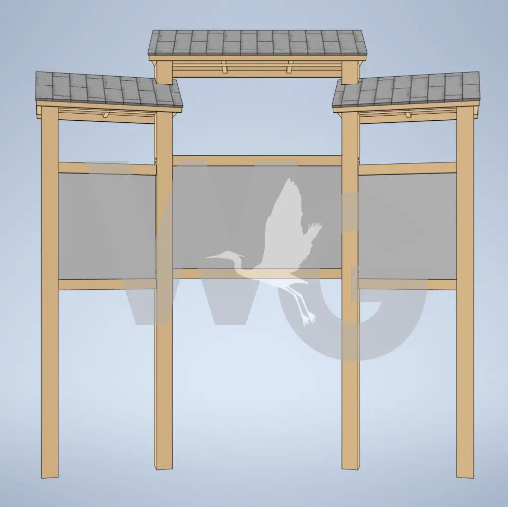 Trailhead Triple Offset Kiosk (Wood/Recycled Lumber)