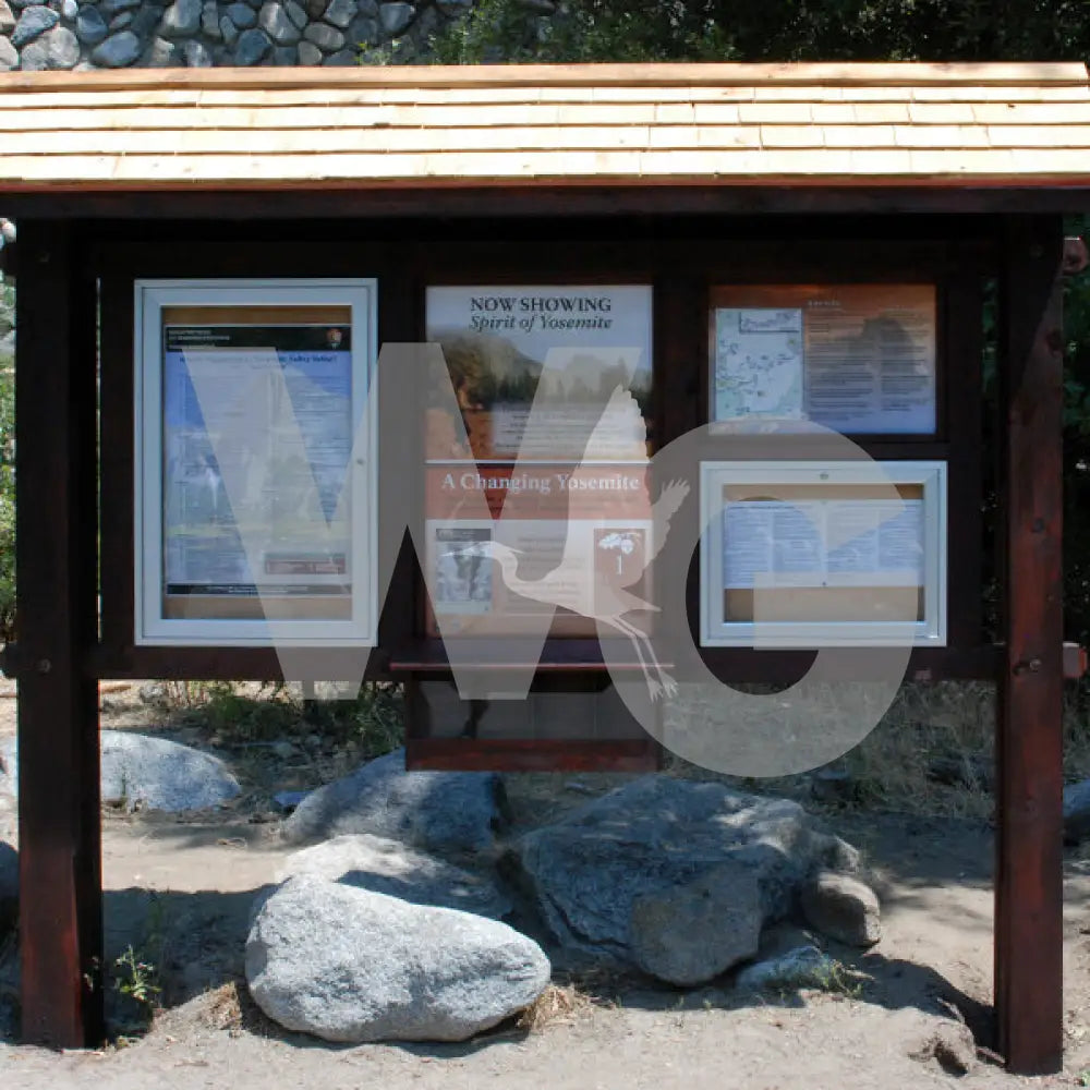 Trailhead Three Panel Kiosk (Wood/Recycled Lumber)