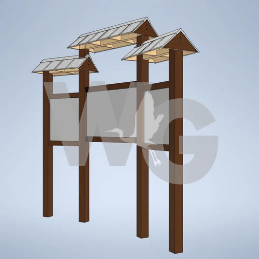 Trailhead Triple Offset Kiosk (Aluminum/Steel)