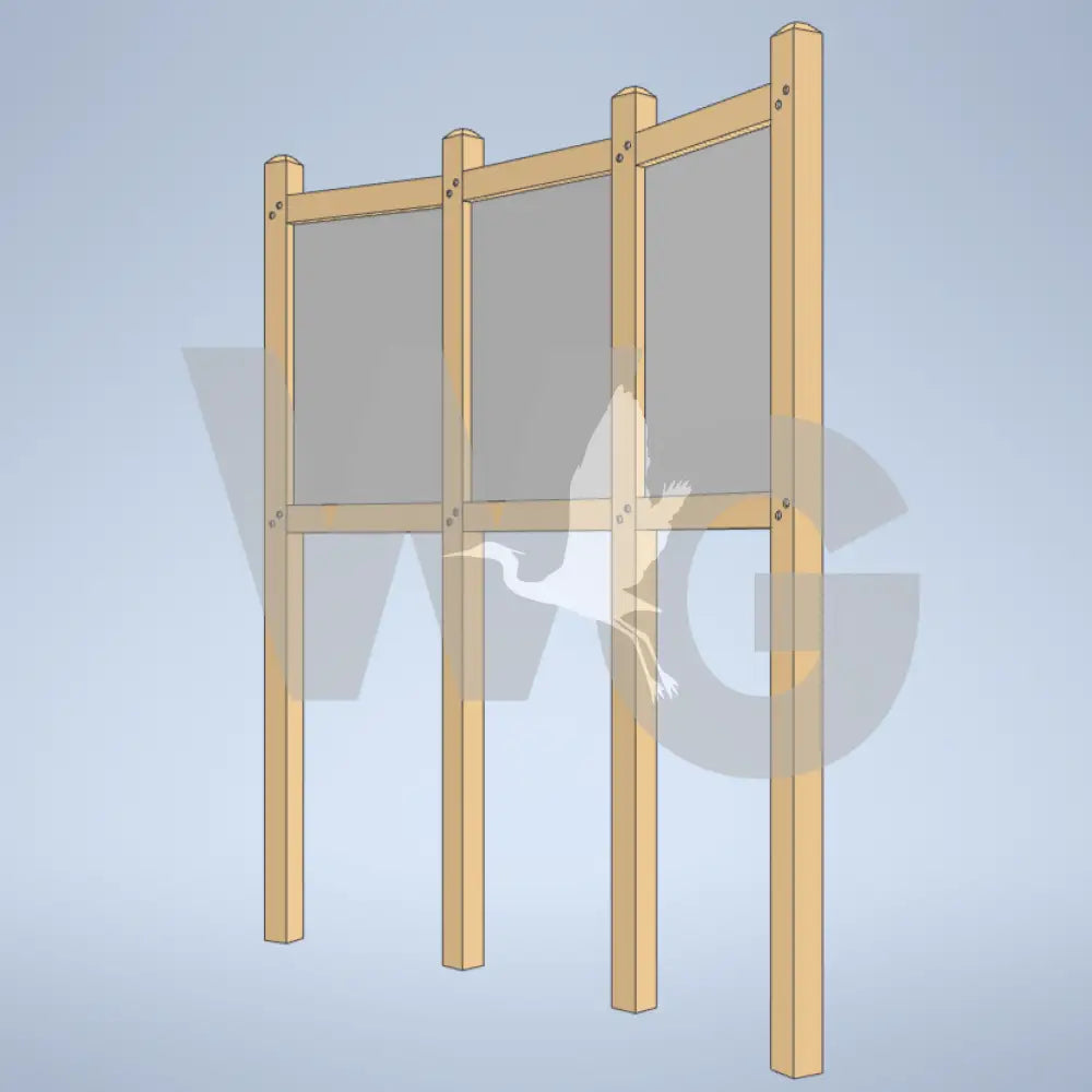 Triple Upright Offset Wayside Exhibit Mount (Wood/Recycled Lumber)