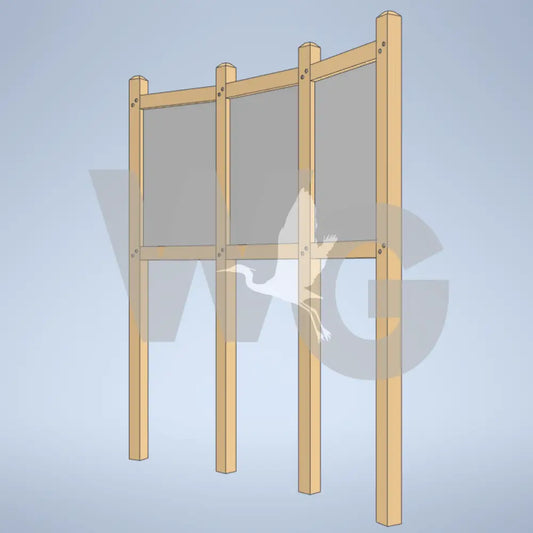 Triple Upright Offset Wayside Exhibit Mount (Wood/Recycled Lumber)