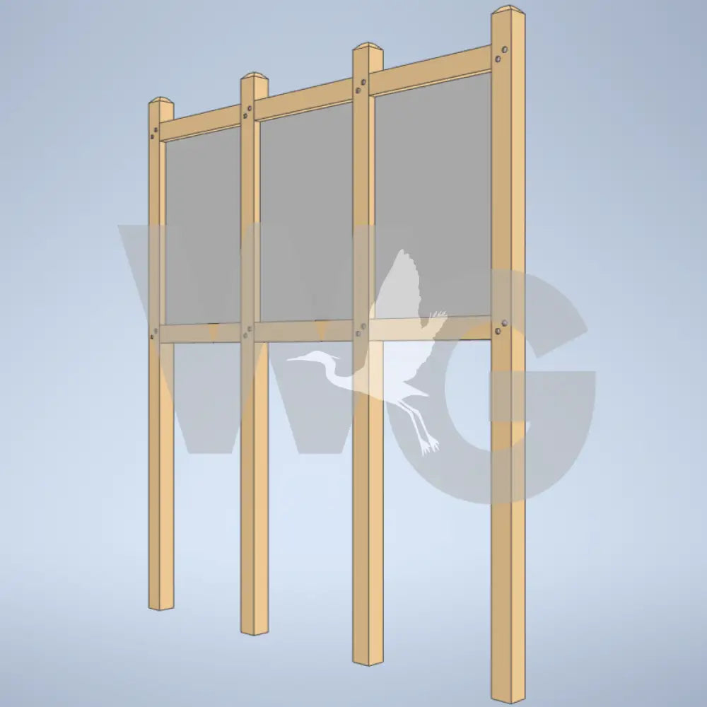 Triple Upright Wayside Exhibit Mount (Wood/Recycled Lumber)