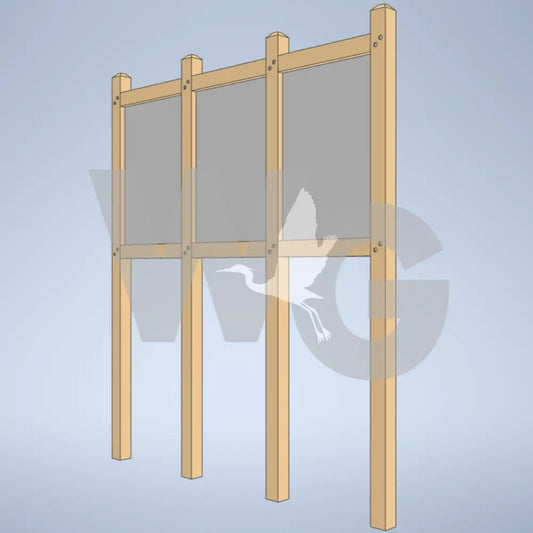 Triple Upright Wayside Exhibit Mount (Wood/Recycled Lumber)