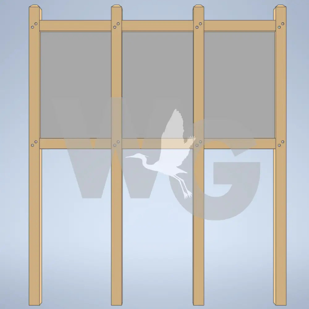 Triple Upright Wayside Exhibit Mount (Wood/Recycled Lumber)