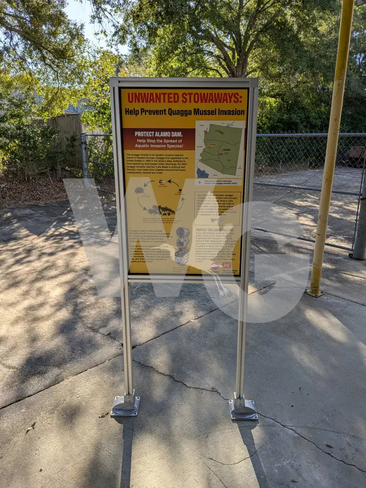 Upright Wayside Exhibit Mount (Aluminum Extrusion)