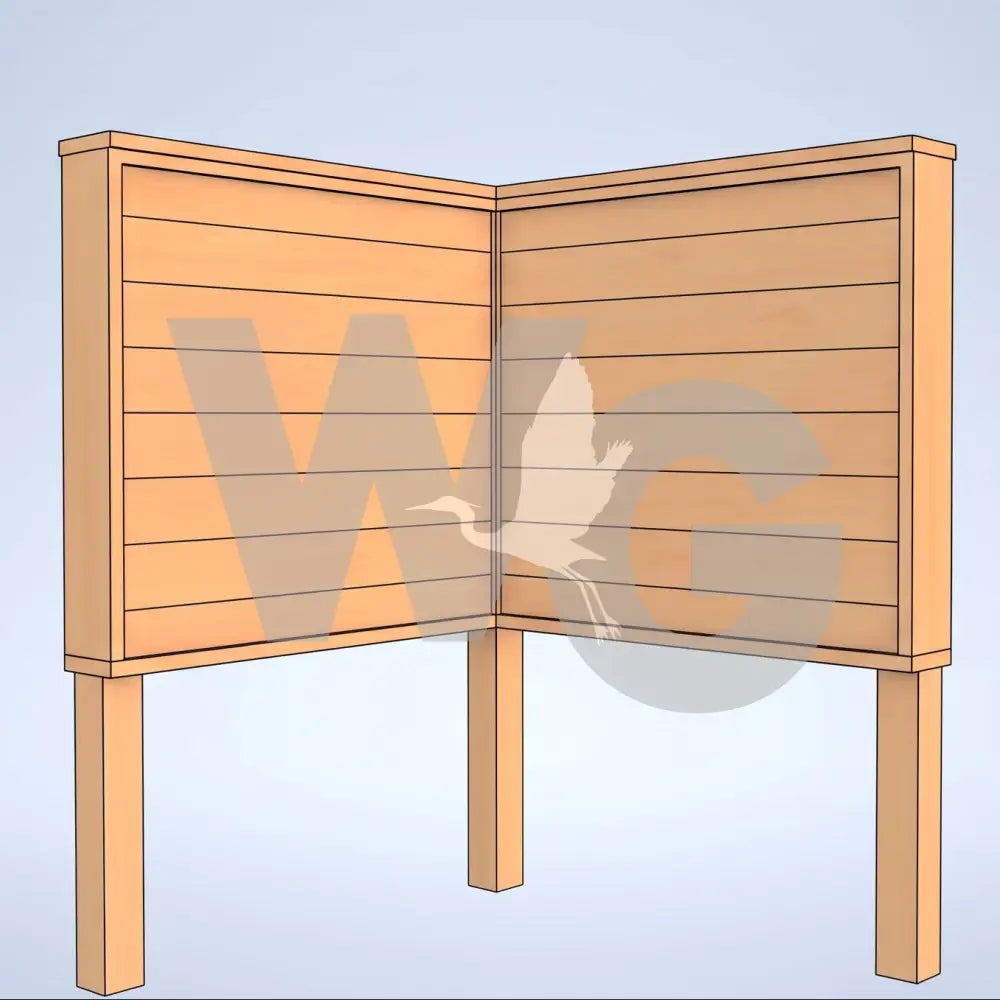 Wall Kiosk 3 Offset (Wood/Recycled Lumber)
